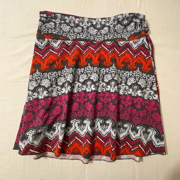 Soybu Womens Skirt Medium Multicolor Patterned Knit Drawstring Waist Casual - Picture 1 of 7